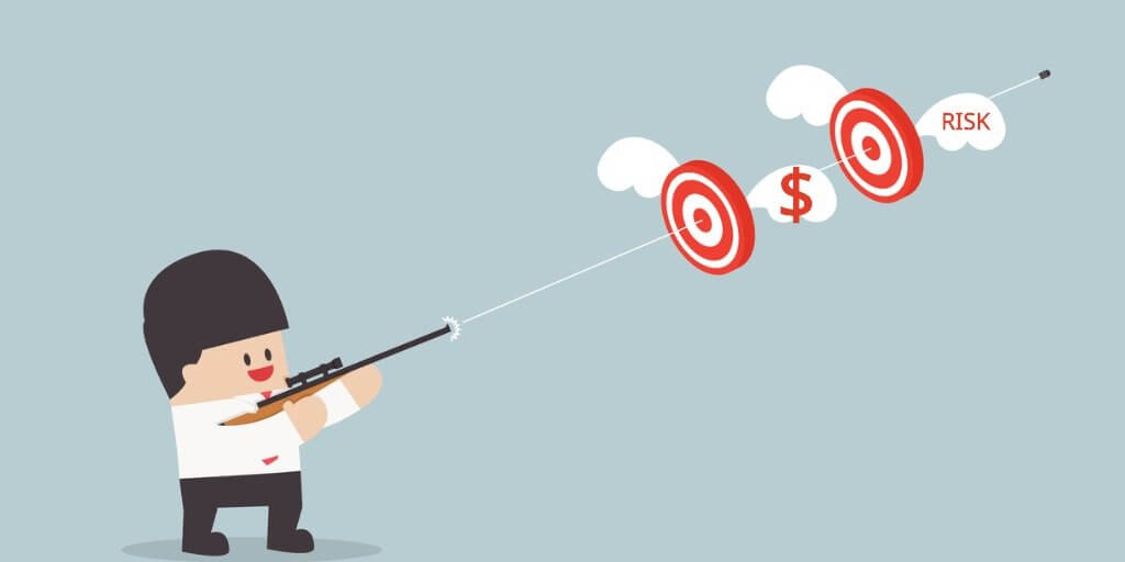 businessman-shoot-two-targets-with-one-bullet-vector-id532680813