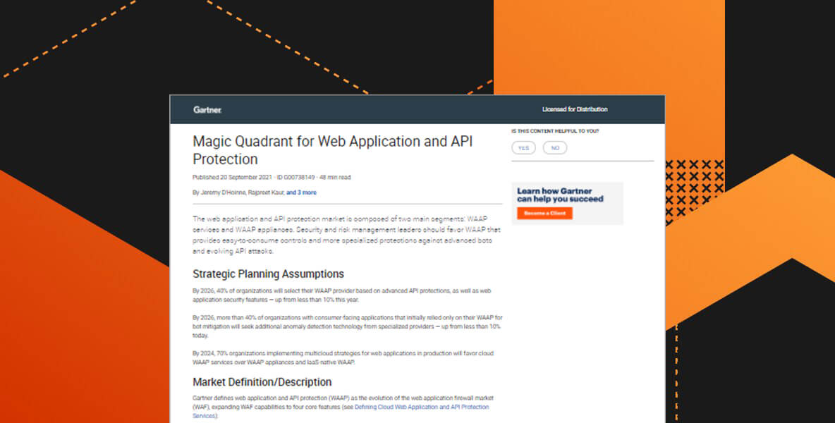 2021 Gartner® Magic Quadrant™ for Web Application & API Protection