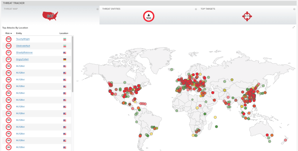 Example credit union attack map