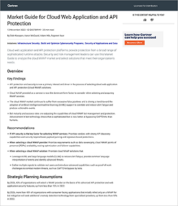 2023 Gartner® Market Guide for Cloud Web Application and API Protection Cover image